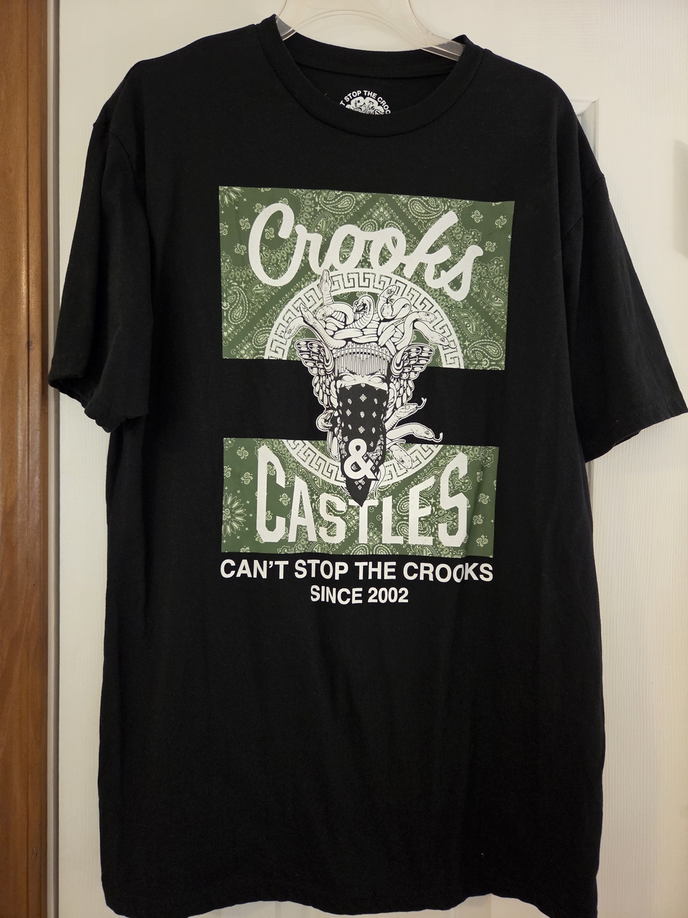 Crooks & Castles Black T-Shirt with Green Graphic